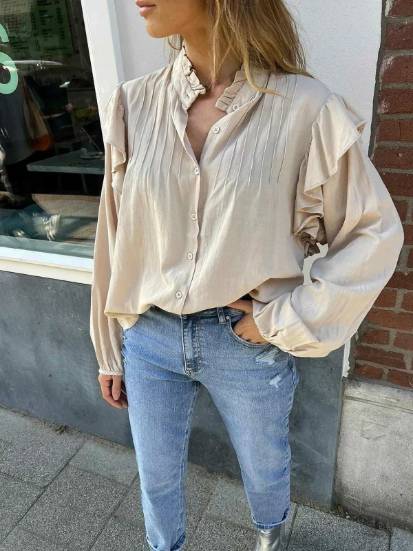 LOF Boutique June Blouse Beige> Tops & Blousjes