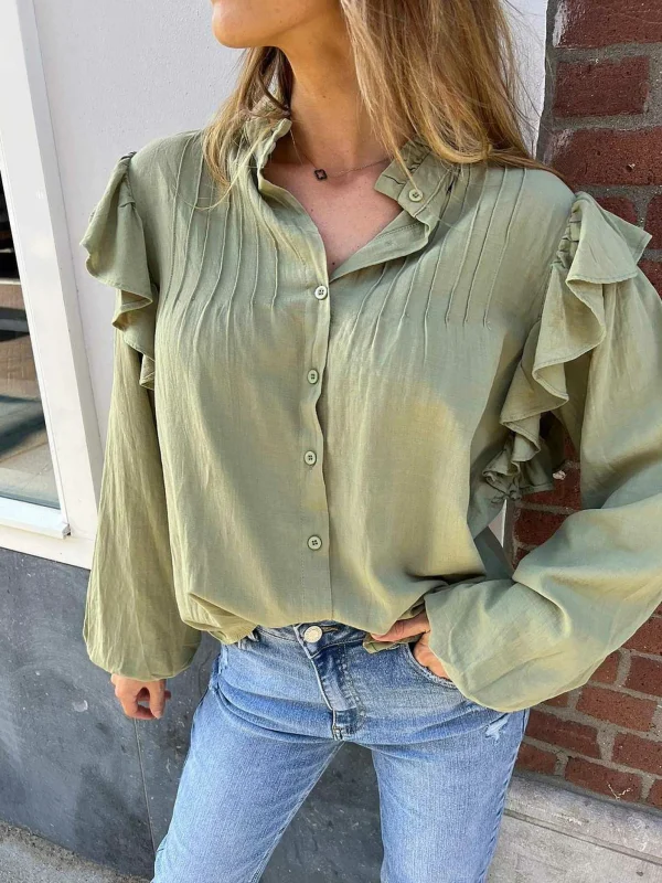 LOF Boutique June Blouse Pistache> Tops & Blousjes