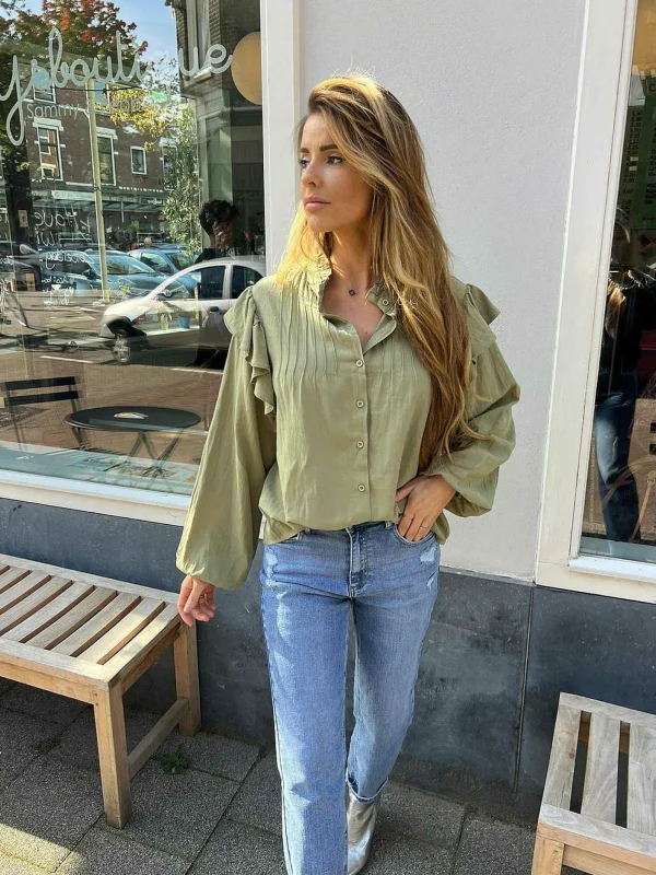 LOF Boutique June Blouse Pistache> Tops & Blousjes