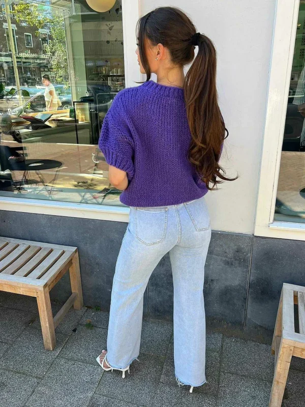 LOF Boutique Kiki Sweater Short Sleeve Purple> Truien