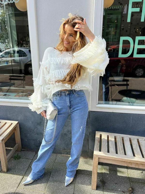 LOF Boutique Lara Extra Long Jeans Denim Blue> Broeken