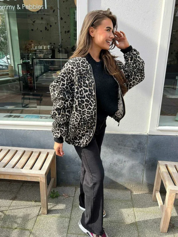LOF Boutique Leo Oversized Bomber Jacket> Jassen
