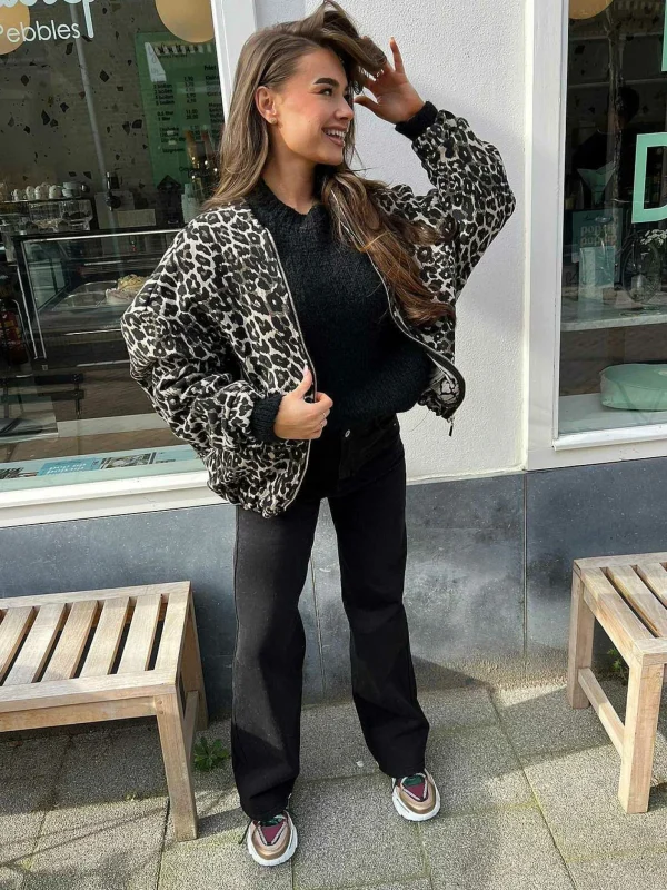 LOF Boutique Leo Oversized Bomber Jacket> Jassen