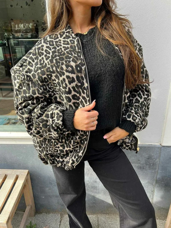 LOF Boutique Leo Oversized Bomber Jacket> Jassen