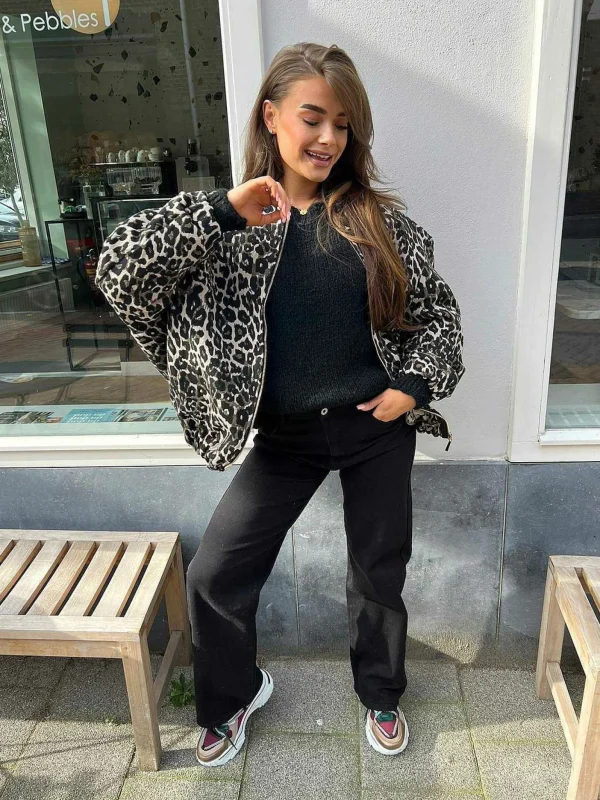LOF Boutique Leo Oversized Bomber Jacket> Jassen