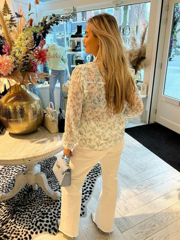 LOF Boutique Livia Flower Blouse Off White> Tops & Blousjes