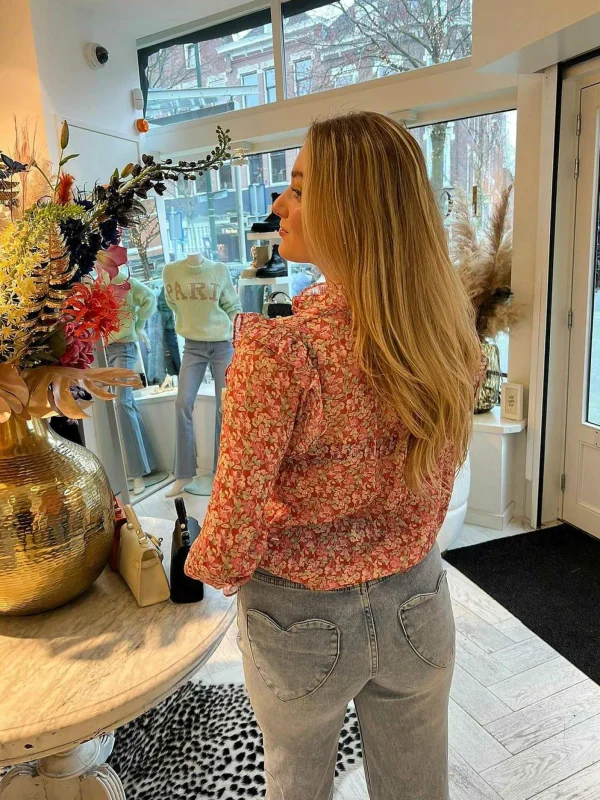 LOF Boutique Livia Flower Blouse Pink> Tops & Blousjes