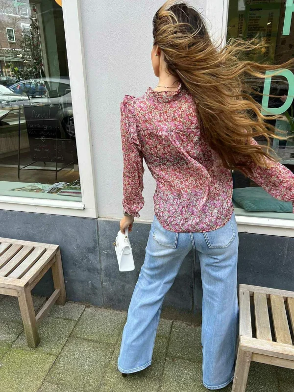 LOF Boutique Livia Flower Blouse Pink> Tops & Blousjes