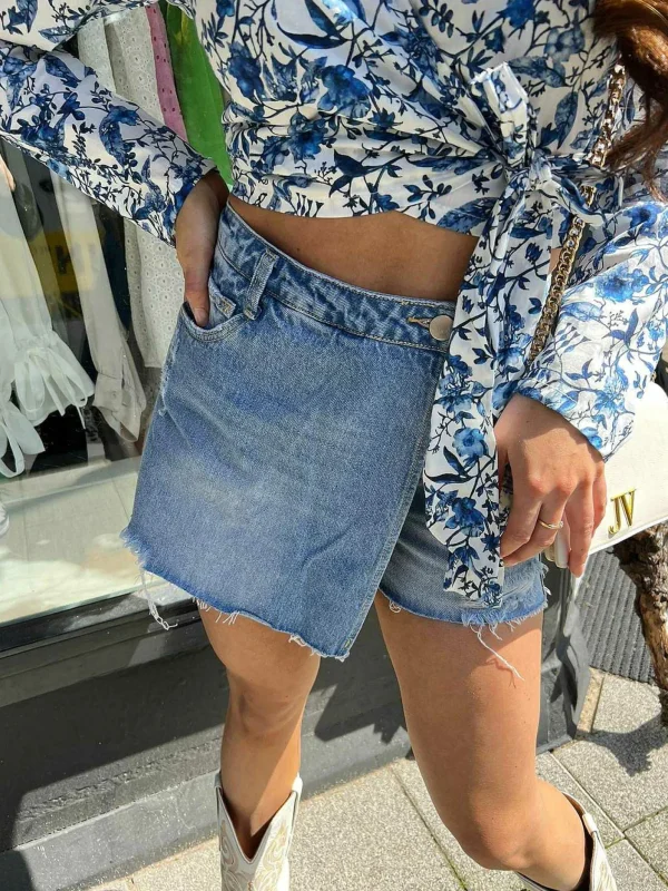 LOF Boutique Lizzie Denim Skort Blue> Shorts