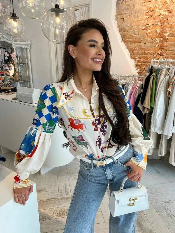 LOF Boutique Lola Multicolor Blouse> Tops & Blousjes