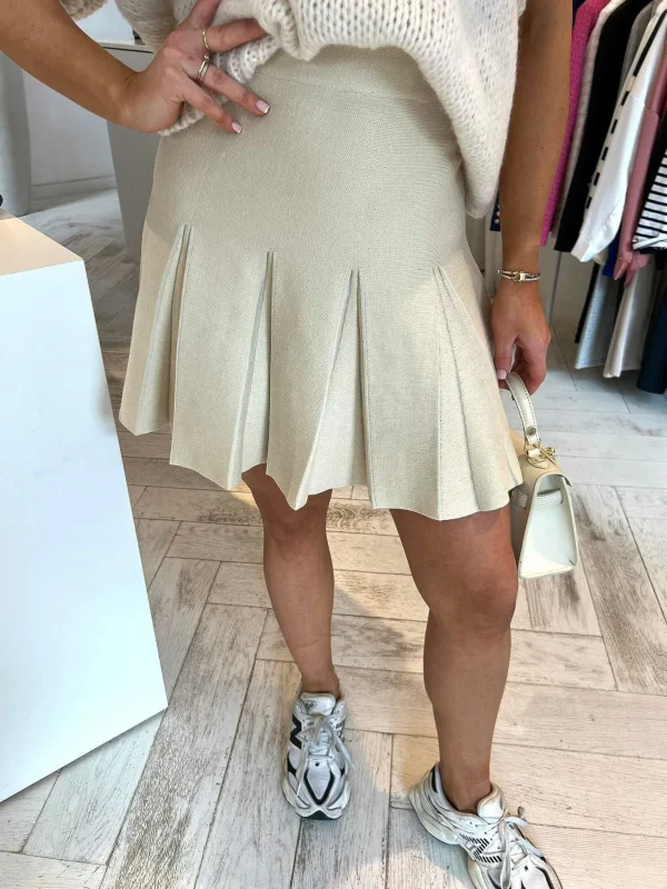 LOF Boutique Lola Peplum Skirt Beige> Rokken