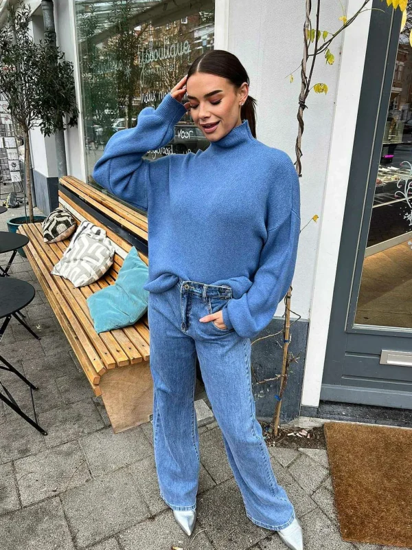 LOF Boutique Lot Sweater Denim Blue> Truien