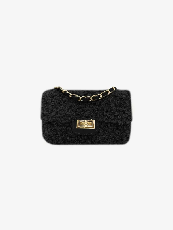 LOF Boutique Lottie Teddy Bag Small Black> Tassen