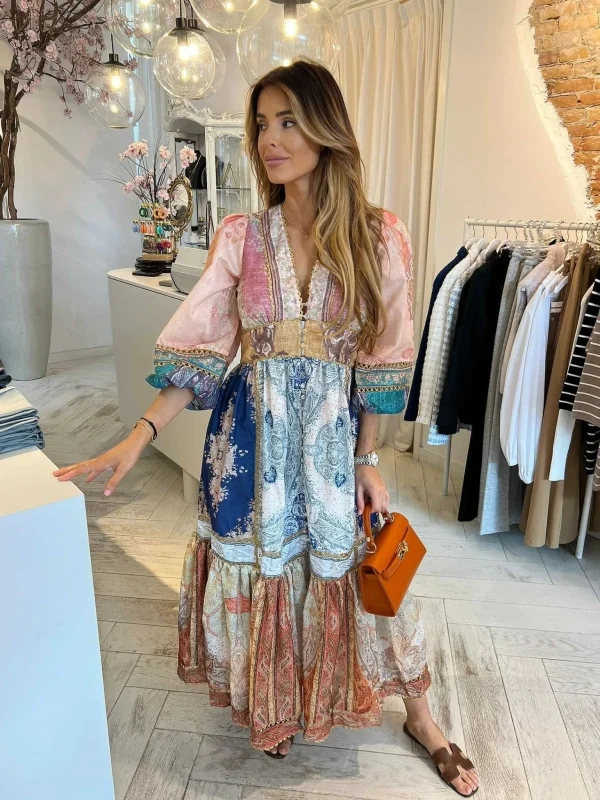 LOF Boutique Lou Multicolor Maxi Dress> Jurken