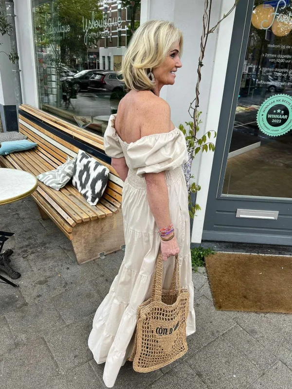 LOF Boutique Loua Maxi Dress Beige> Jurken