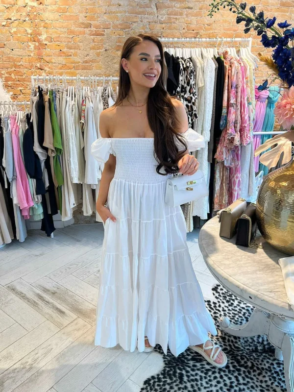 LOF Boutique Loua Maxi Dress White> Jurken