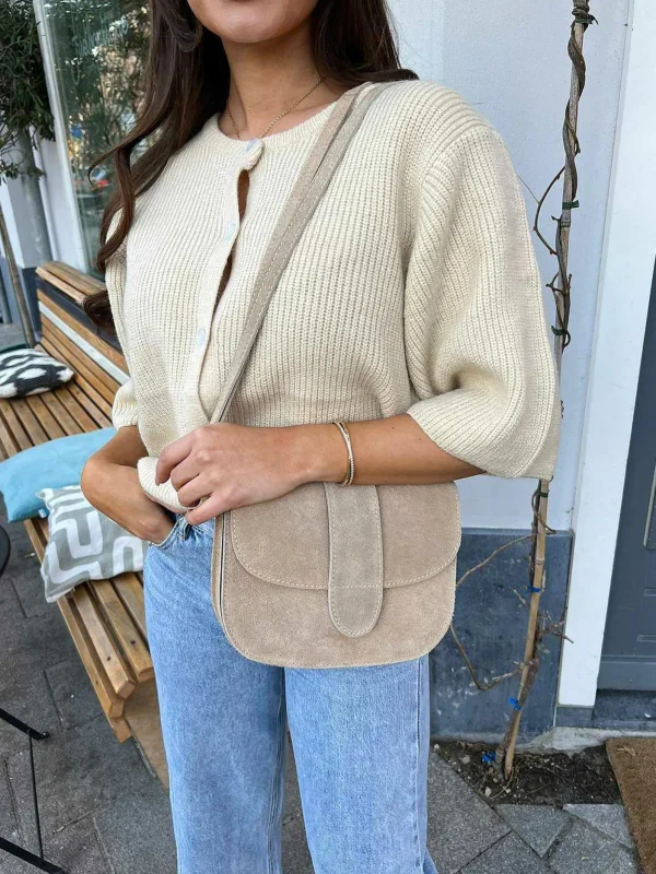 LOF Boutique Maan Bag Suede Beige> Tassen