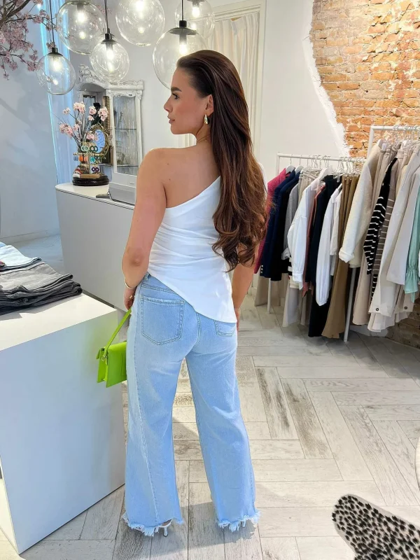 LOF Boutique Mia One Shoulder Top Off White> Tops & Blousjes