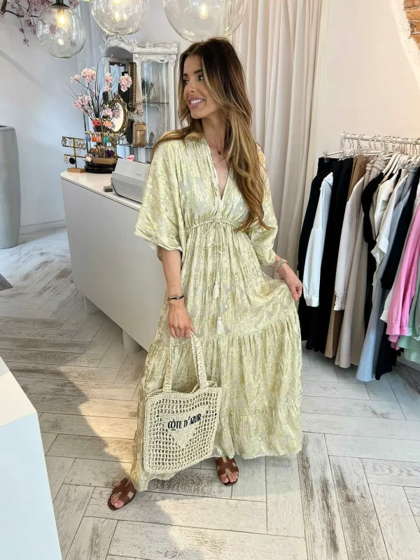 LOF Boutique Milou Golden Maxi Dress> Jurken