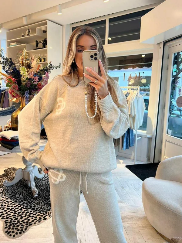 LOF Boutique Mollie Inspired Tracksuit Beige> Sets