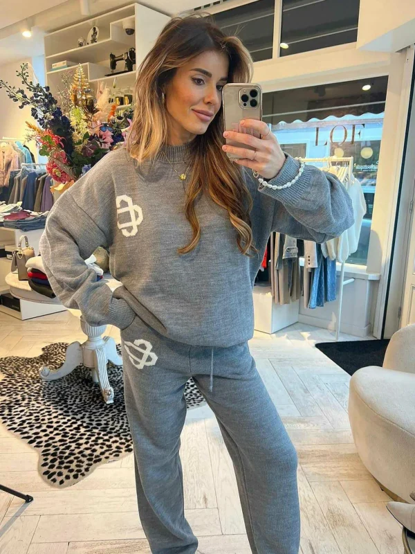 LOF Boutique Mollie Inspired Tracksuit Grey> Sets