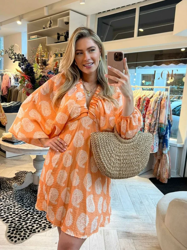 LOF Boutique Nala Print Dress Orange> Jurken