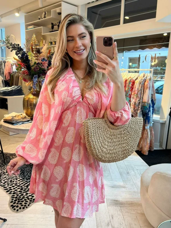 LOF Boutique Nala Print Dress Pink> Jurken