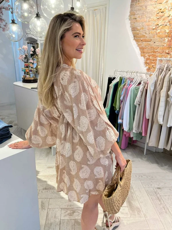 LOF Boutique Nala Print Dress Taupe> Jurken