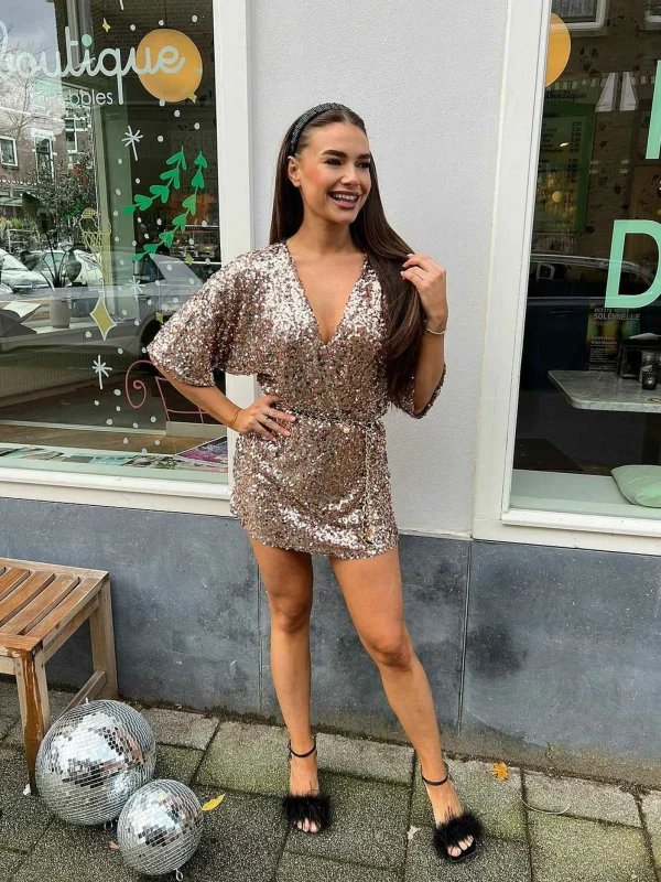 LOF Boutique Nola Sequin Dress Rose Gold> Jumpsuits