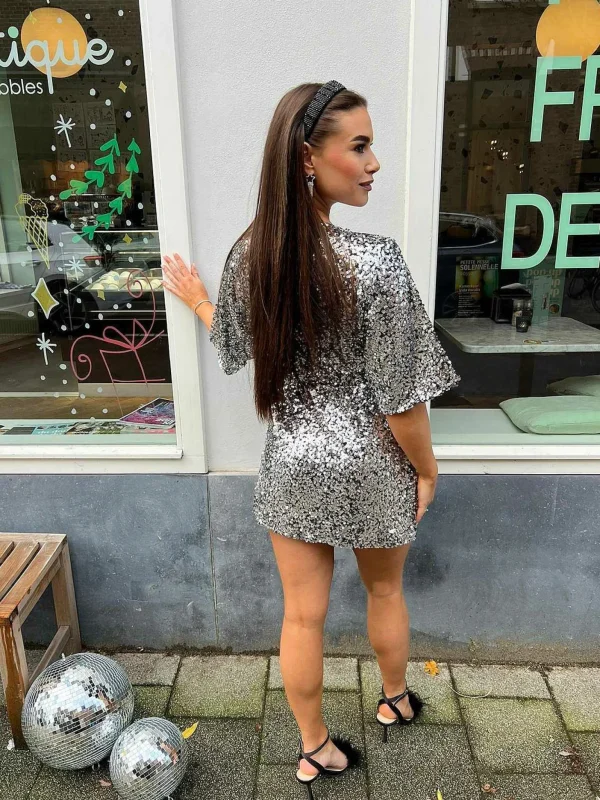 LOF Boutique Nola Sequin Dress Silver> Jumpsuits