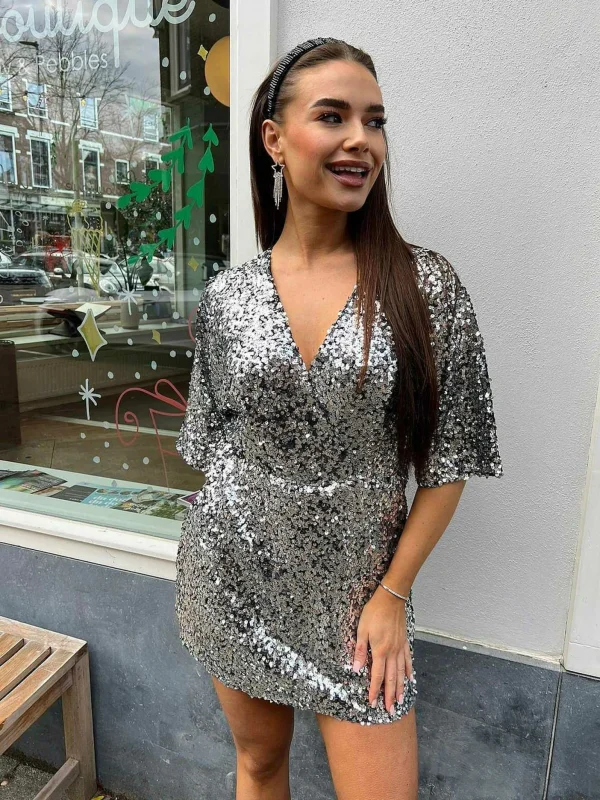 LOF Boutique Nola Sequin Dress Silver> Jumpsuits