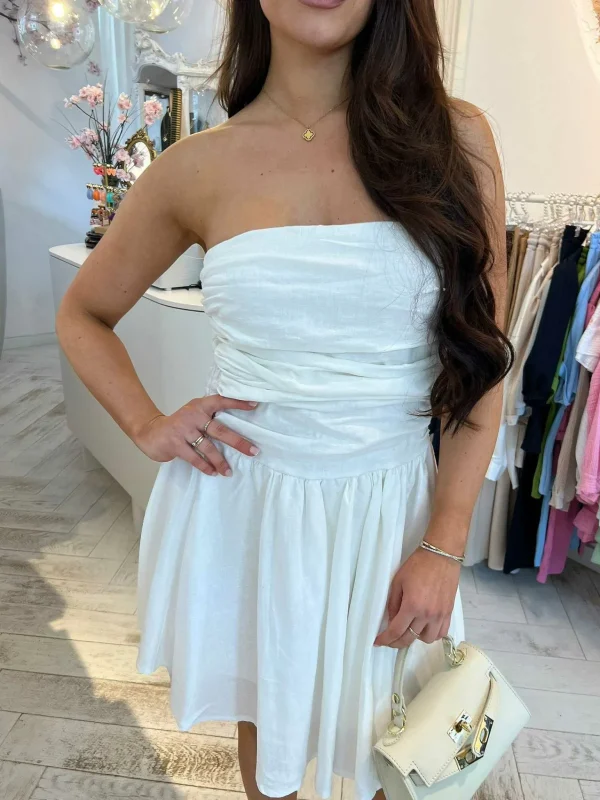 LOF Boutique Olivia Strapless Dress White> Jurken