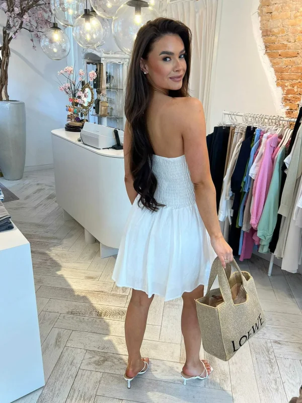 LOF Boutique Olivia Strapless Dress White> Jurken