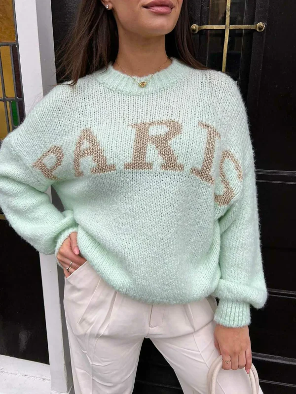 LOF Boutique Paris Sweater Mint & Gold> Truien