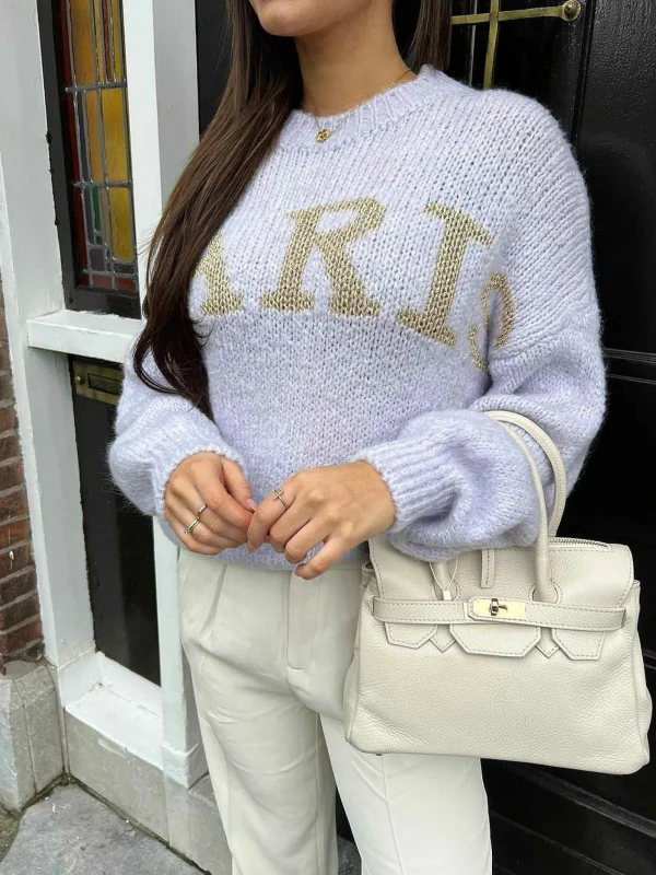 LOF Boutique Paris Sweater Soft Purple & Gold> Truien