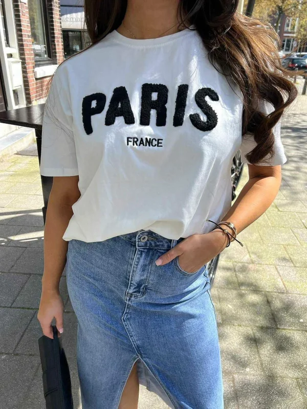 LOF Boutique Paris Tee White> Tops & Blousjes