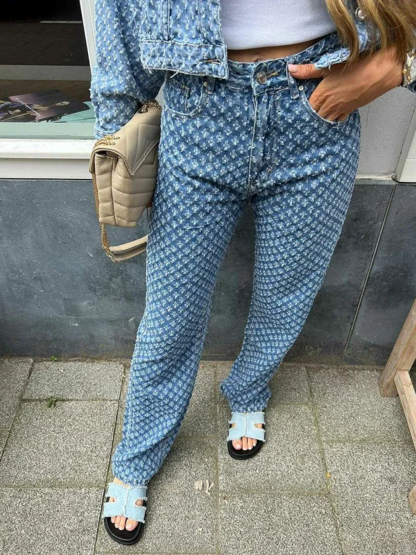 LOF Boutique Pattern Denim Jeans> Broeken