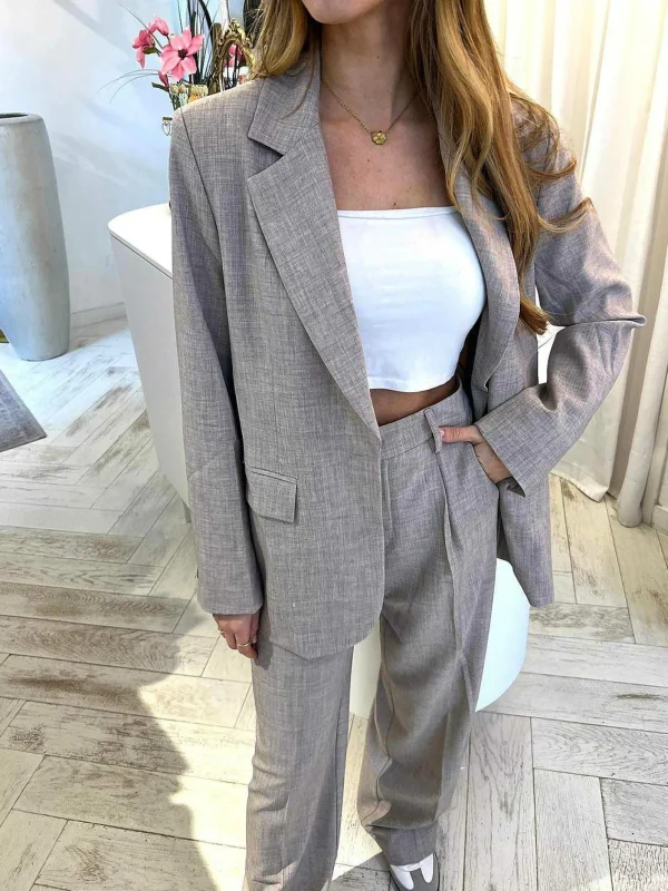 LOF Boutique Polly Blazer Taupe> Blazers