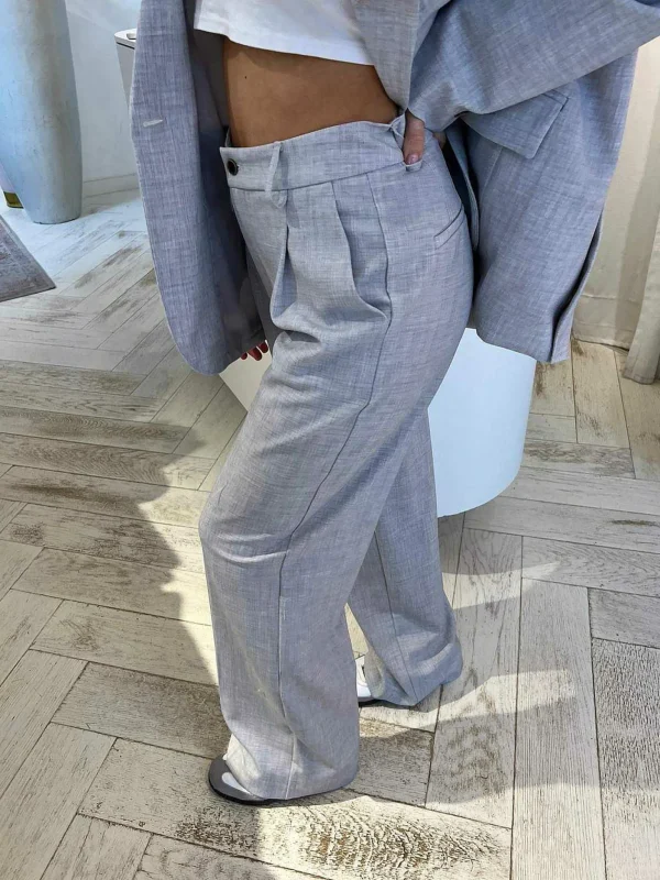 LOF Boutique Polly Pantalon Light Grey> Broeken