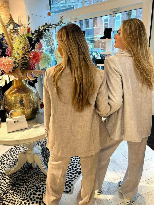 LOF Boutique Polly Pantalon Taupe> Broeken