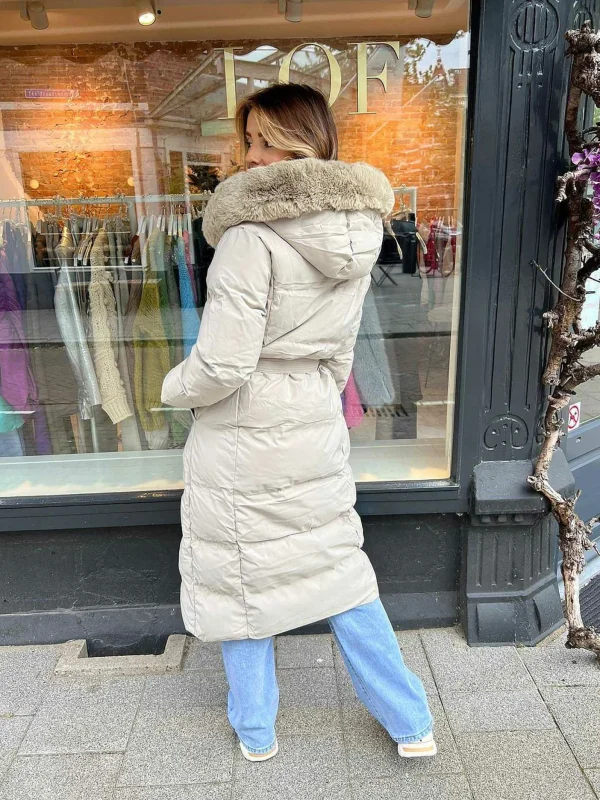 LOF Boutique Roxy Puffer Coat Taupe> Jassen