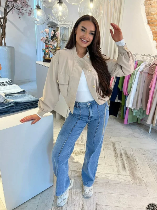 LOF Boutique Sam Cropped Jacket Beige> Jassen