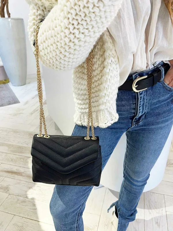 LOF Boutique Seline Bag Leather Black> Tassen