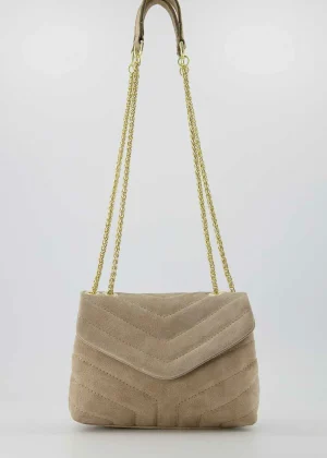 LOF Boutique Seline Bag Suede Taupe> Tassen