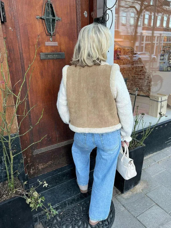 LOF Boutique Soft Lammy Gilet Camel> Gilets