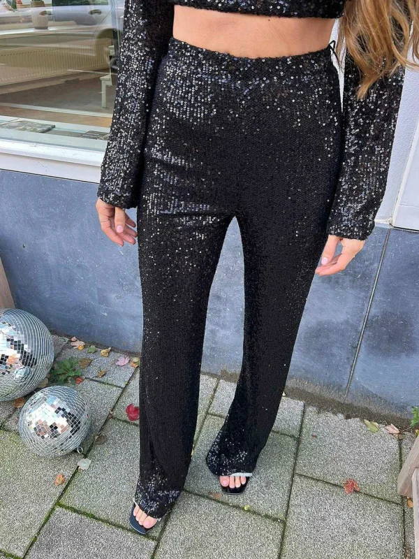 LOF Boutique Sophie Sequin Pants Black> Broeken