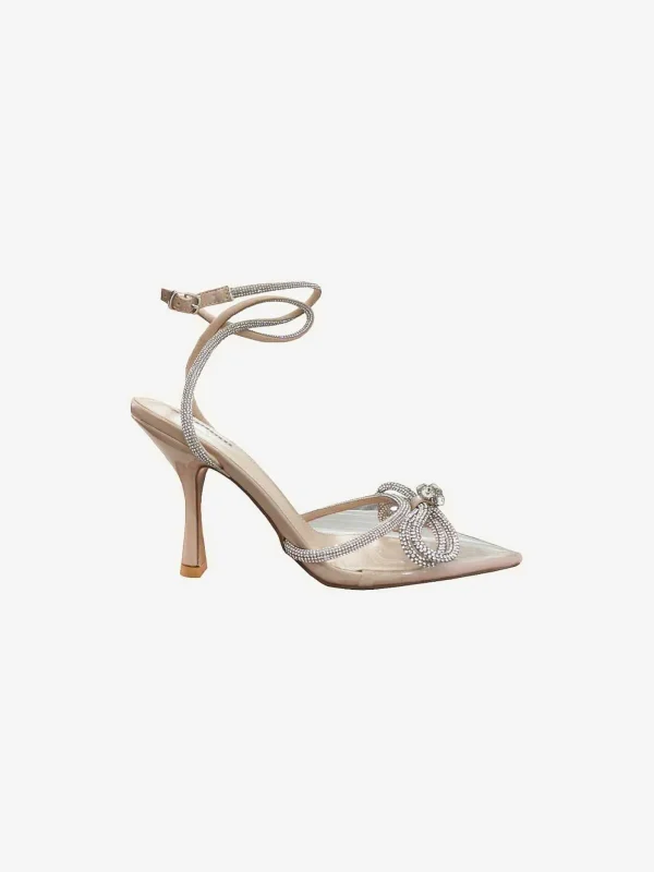 LOF Boutique Strass Heels Clear Nude> Hakken