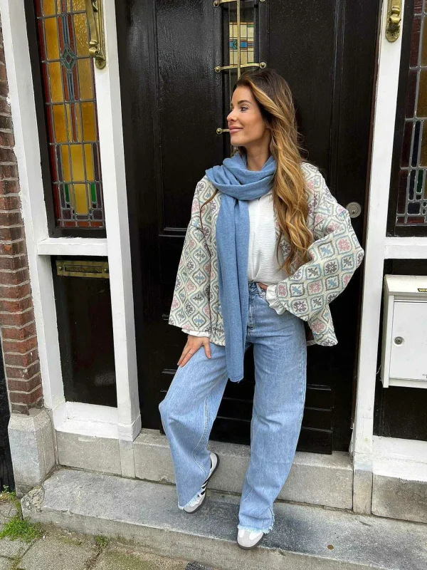 LOF Boutique The Supersoft Scarf Denim Blue> Mutsen & Sjaals