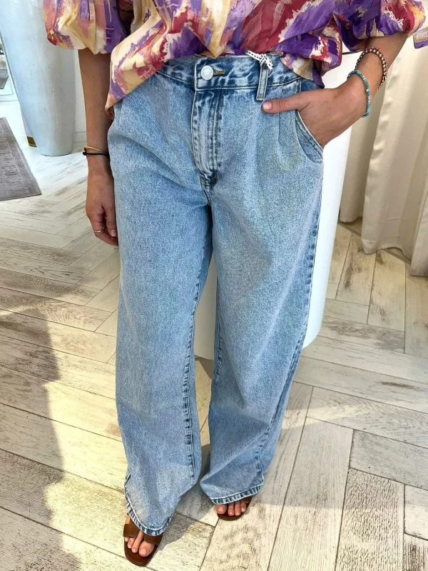 LOF Boutique Ultra Wide Leg Jeans Blue> Broeken