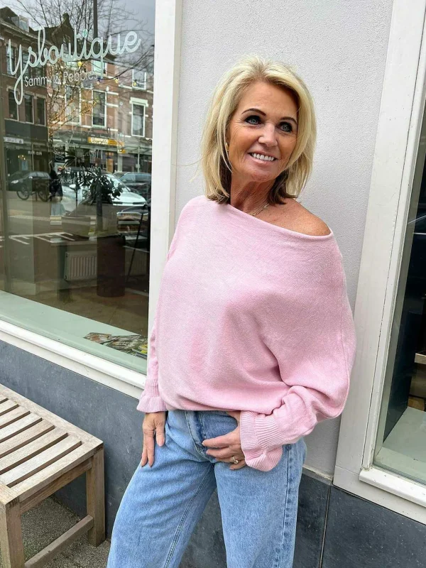 LOF Boutique Vlinder Ruffle Sleeve Baby Pink> Truien